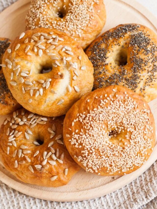 A plate of bagels from one of the top cafes SOHO NYC has to offer.