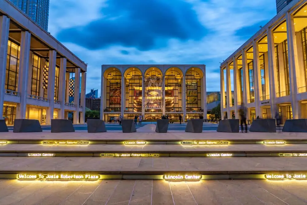 View of Lincoln Center in New York City. 