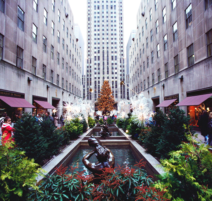 The Christmas Tree in Rockefeller Center in NYC