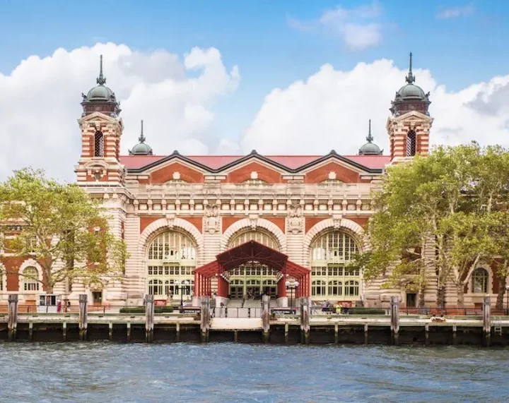 Stunning brick exterior of Ellis Island.