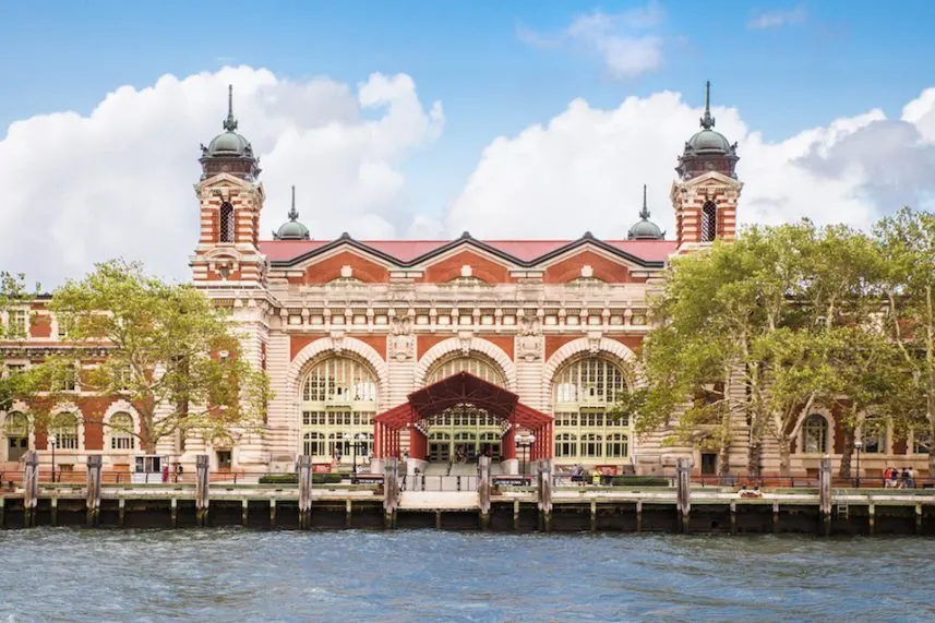 Stunning brick exterior of Ellis Island.
