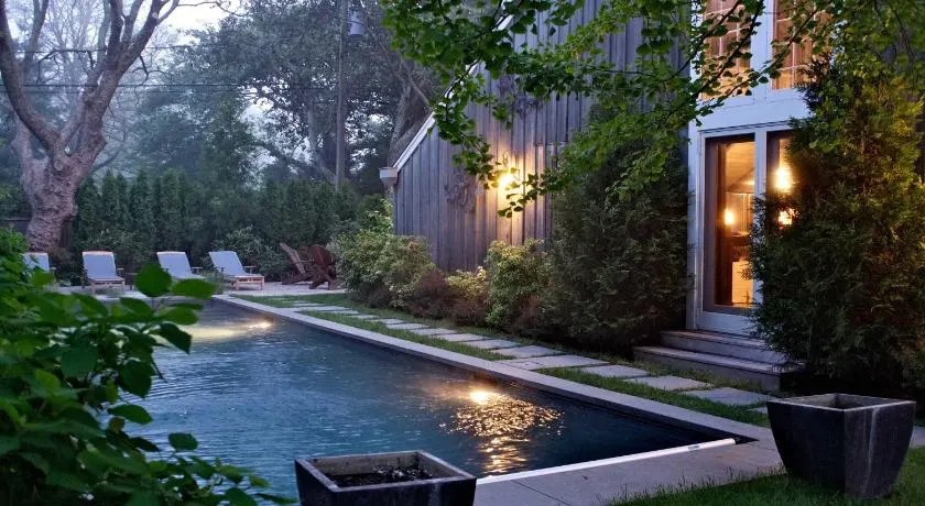 In-ground, outdoor pool at one of the most romantic hotels on Long Island. 