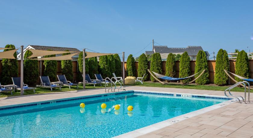 View of the impressive outdoor pool at the Aqualina Inn Montauk. 
