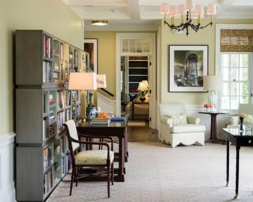 Stunning, country-chic interior of the living room at the Quogue Club. 