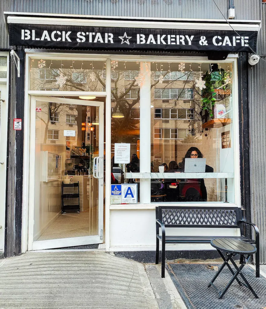Exterior of the Black Star Bakery on the Upper East Side of NYC. 