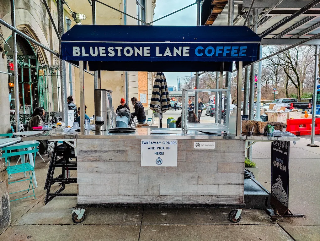 To-go counter of Bluestone Lane on Fifth Avenue. 