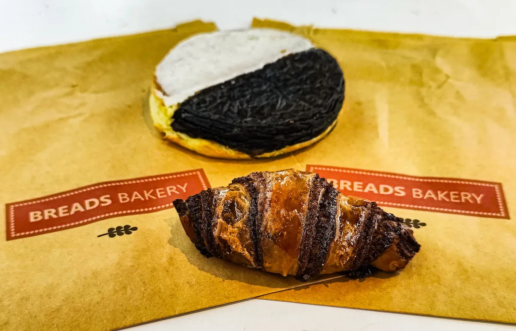 Black and white cookie and chocolate rueglah from Bread Bakery. 