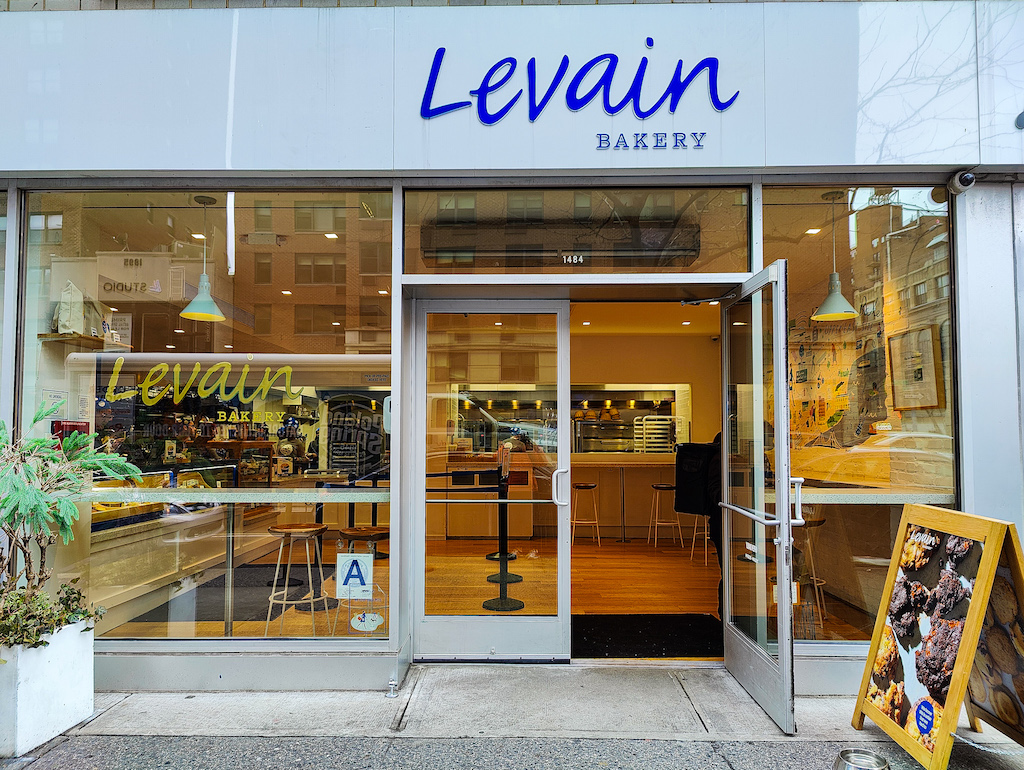 Exterior of Levain Bakery on the Upper East Side.
