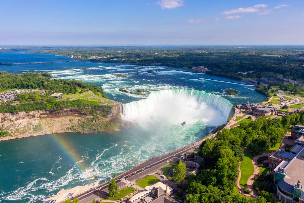 Aerial view of Niagara Falls during an airplane tour