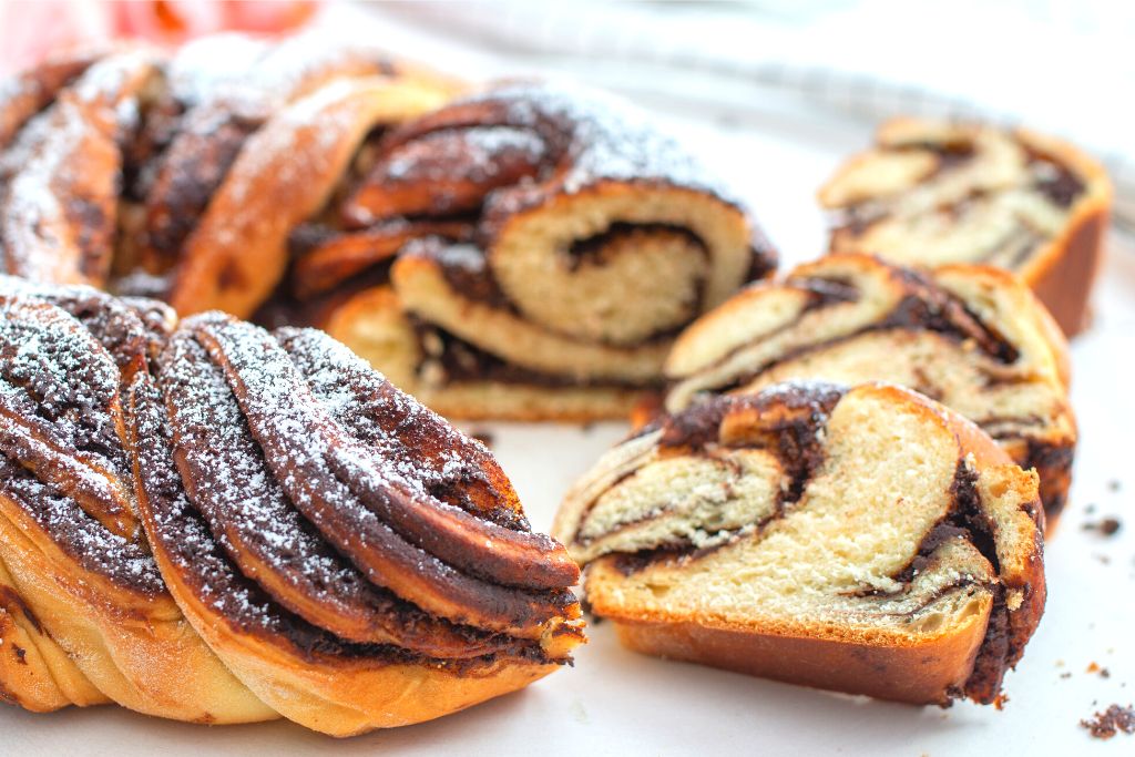 Freshly baked chocolate babka from one of the best bakeries Long island has to offer. 